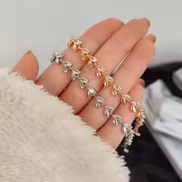 دستبند جواهری طرح گندمی نگین دار برند cm