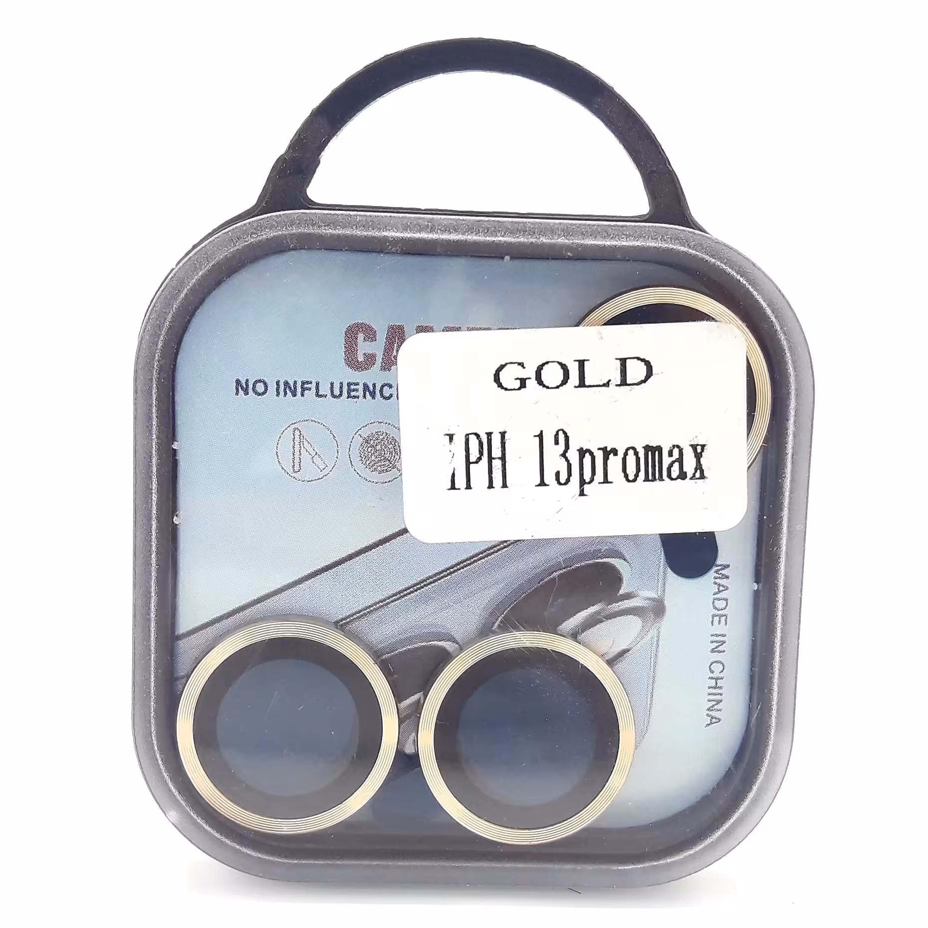 محافظ لنز دوربین فلزی رینگی آیفون13پرومکس رنگ طلایی