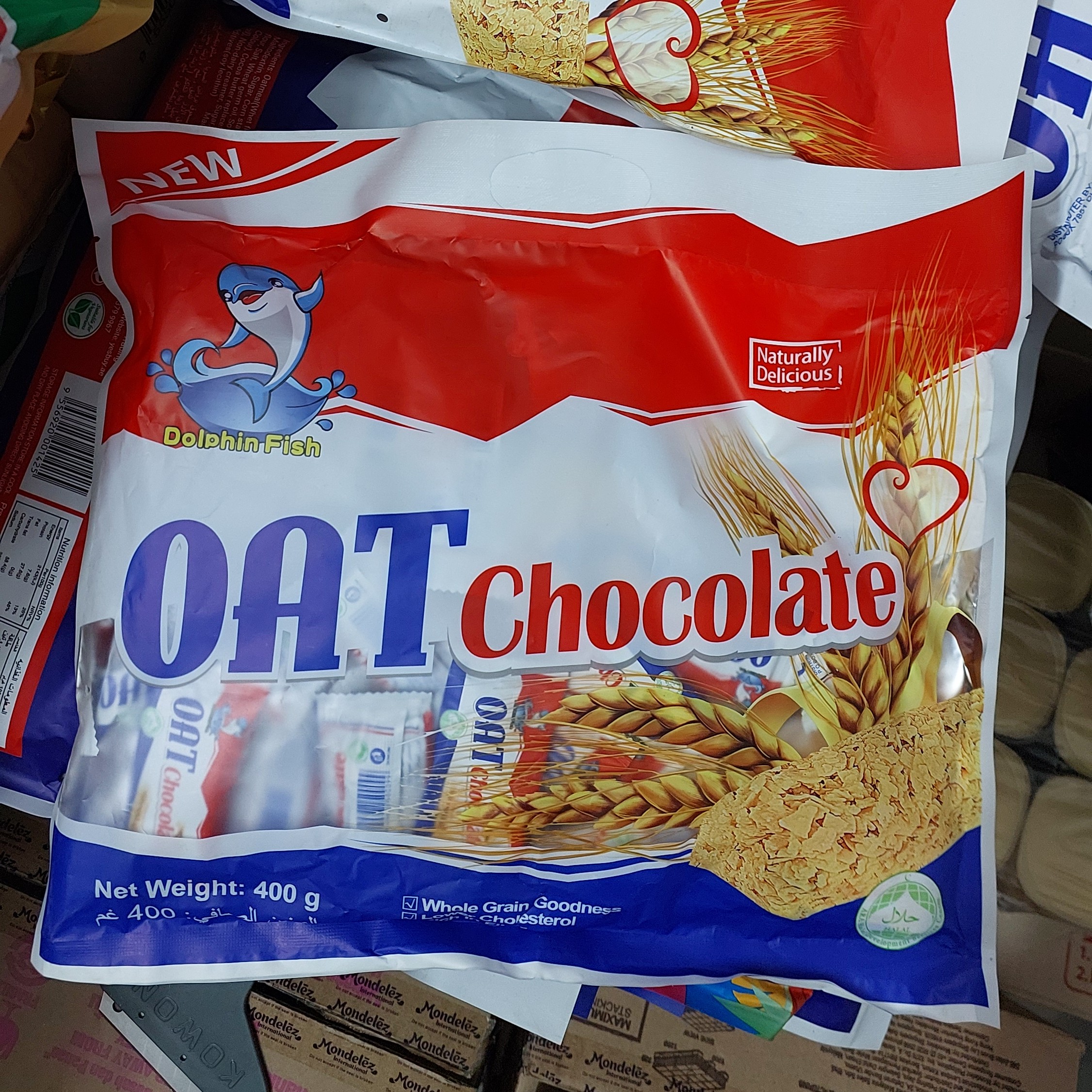 اوت چوکو مدل دلفین فیش اوریجینال اصلی400گرم فوق العاده با کیفیت غلات اوت چوکو400گرم