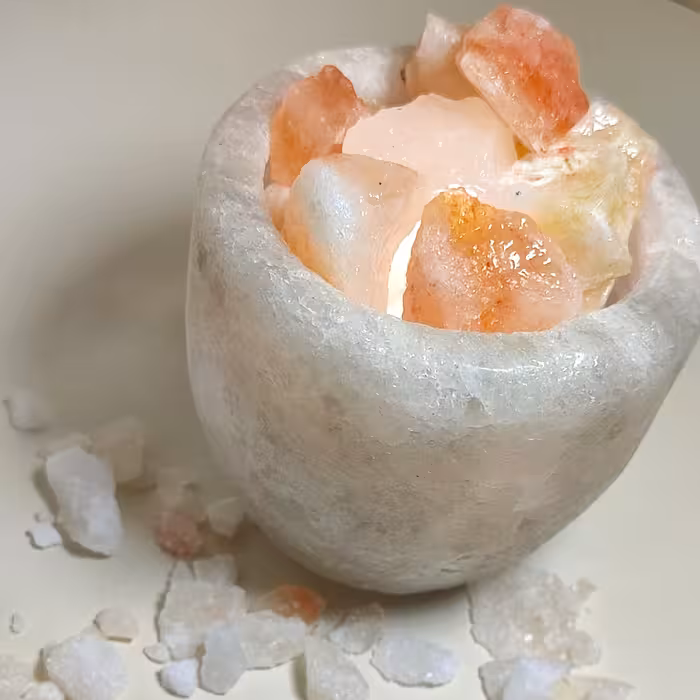 آباژور سنگ نمک طرح کاسه ارتفاع 12 سانت 