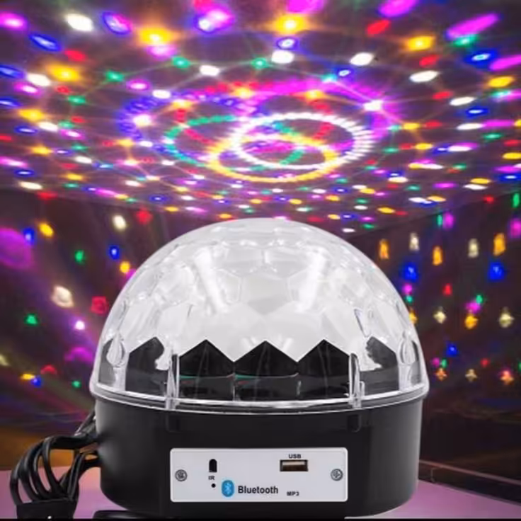 رقص نور نیمکره جادویی، بلوتوثی با اسپیکر 6وات، کنترل راه دور، برقی 