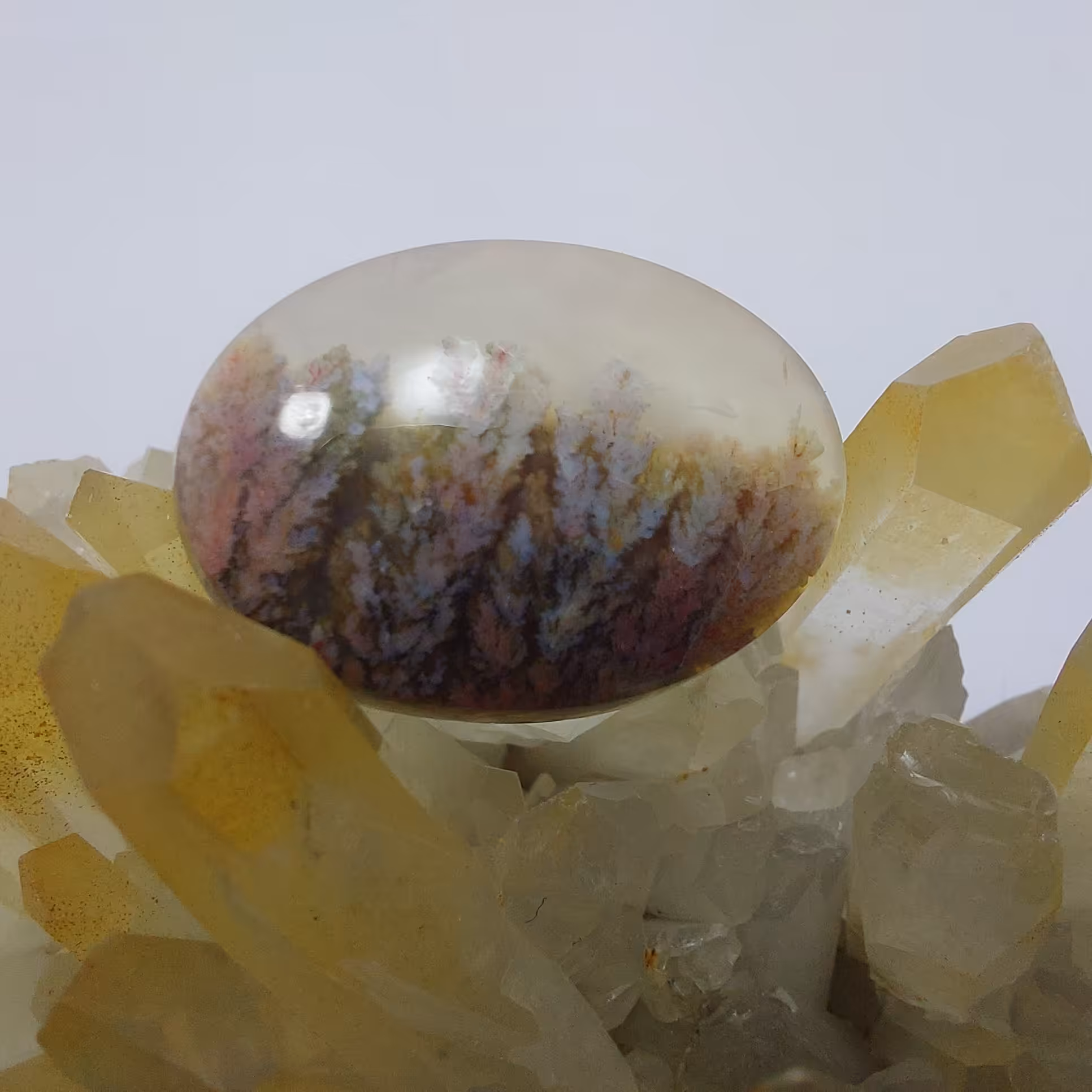 عقیق شجر بهاره با رنگبندی بسیار زیبا . تراش یمن و پولیش آینه ای