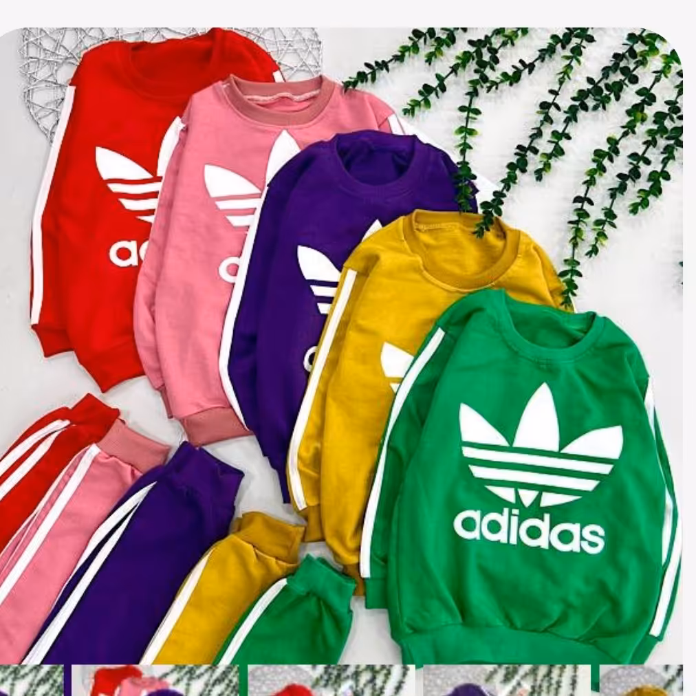 ست بلوز وشلوار آدیداس نواری جنس دورس پنبه سایز40تا55 رنگبندی قرمز کالباسی خردلی سبز بنفش 