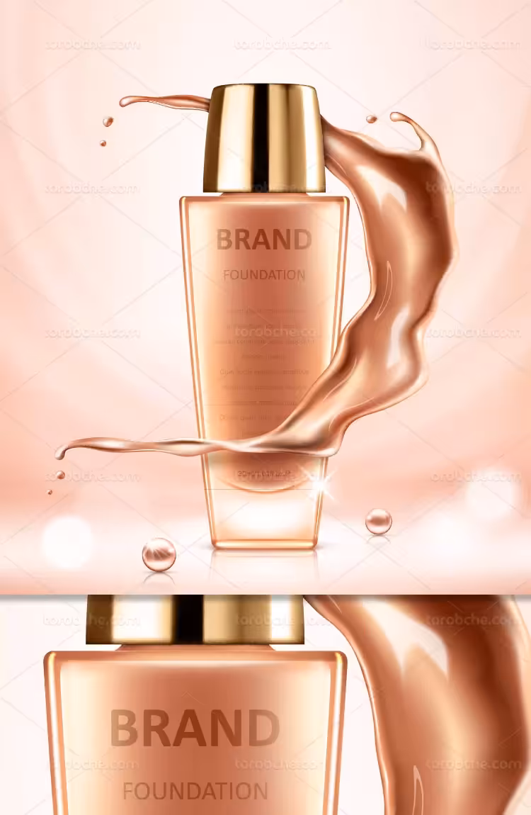 وکتور محصول آرایشی مایع | گرافیک با طعم تربچه