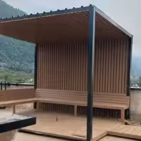 آلاچیق و سایبان چوب پلاست درابعاد پنج در پنج متر 