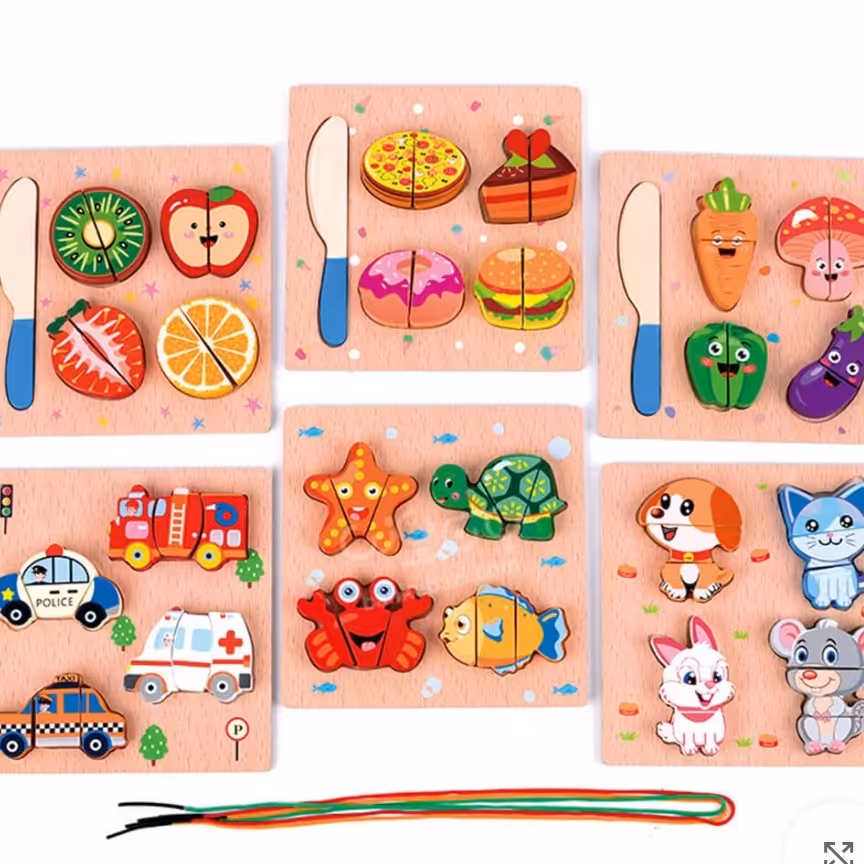 جورچین برش میوه و نخ کردنی چوبی