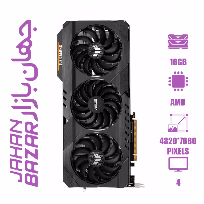 کارت گرافیک استوک ایسوس 6800 Asus TUF OC 16GB ظرفیت 16 گیگابایت