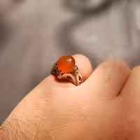 انگشتر عقیق یمنی پرتقالی