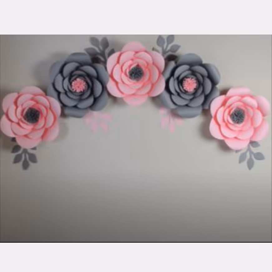 گل کاغذی | گل مقوایی دکوراتیو 3 تایی باکیفیت در رنگ و مدل های متنوع