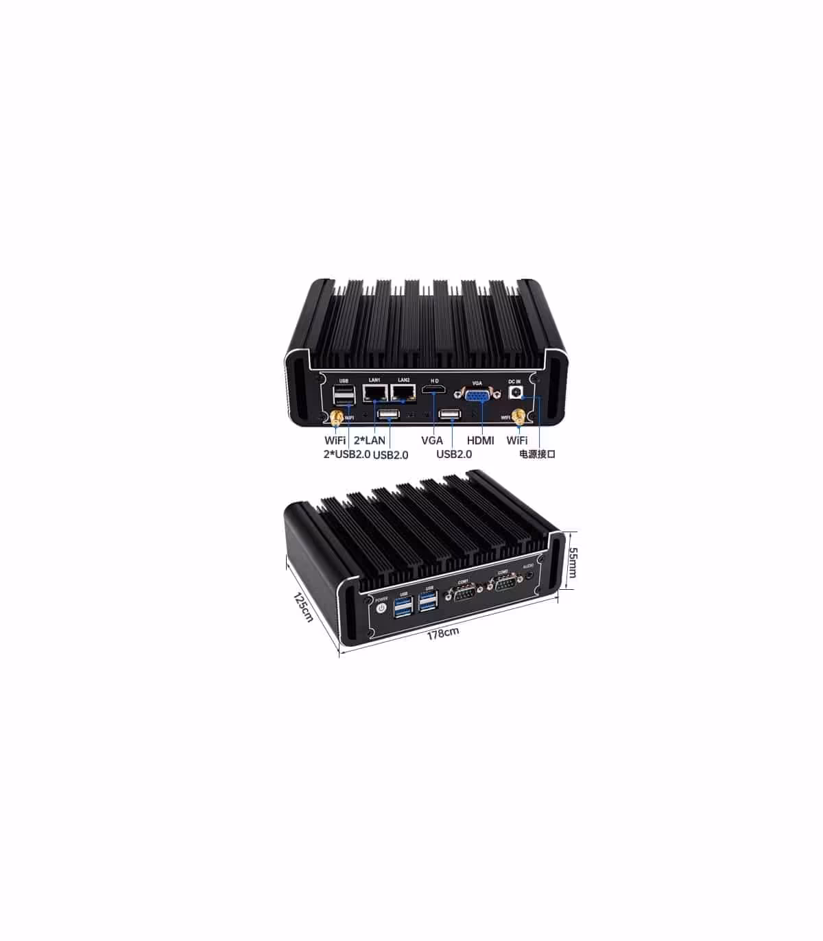 تین کلاینت صنعتی Core i3 7100u دو Lan دو Com