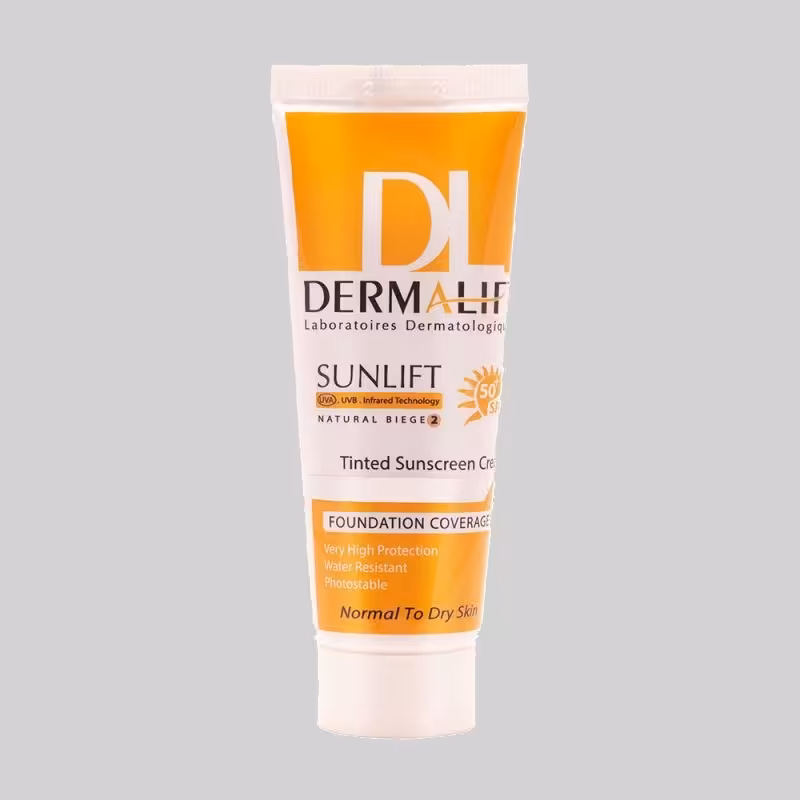 کرم ضد آفتاب رنگی شماره2 درمالیفت مدل  پوست  خشک و معمولی(Natural Beige)حجم40میل