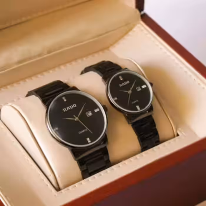 ست ساعت زنانه و مردانه بند استیل رادو