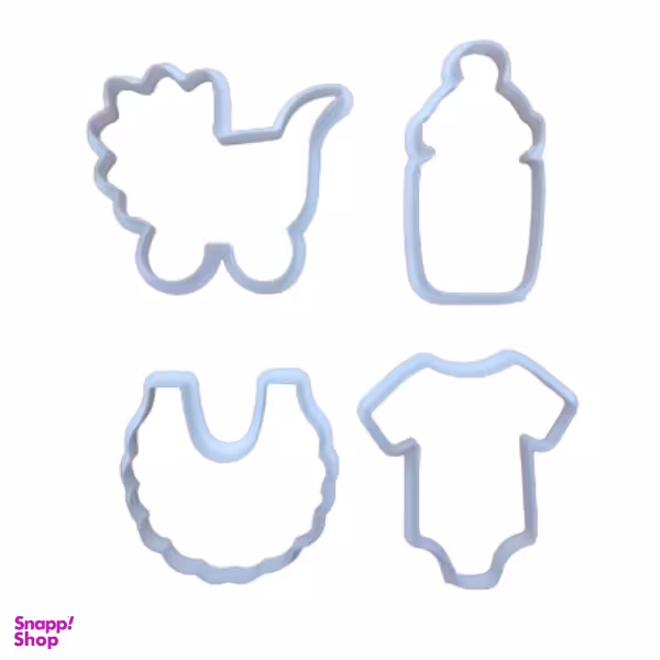 کاتر شیرینی پزی مدل سیسمونی نوزاد مجموعه 4 عددی