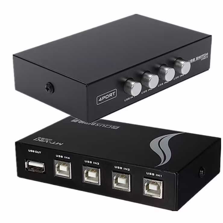 دیتا سوییچ 4 به 1 پورت USB مدل D-NET