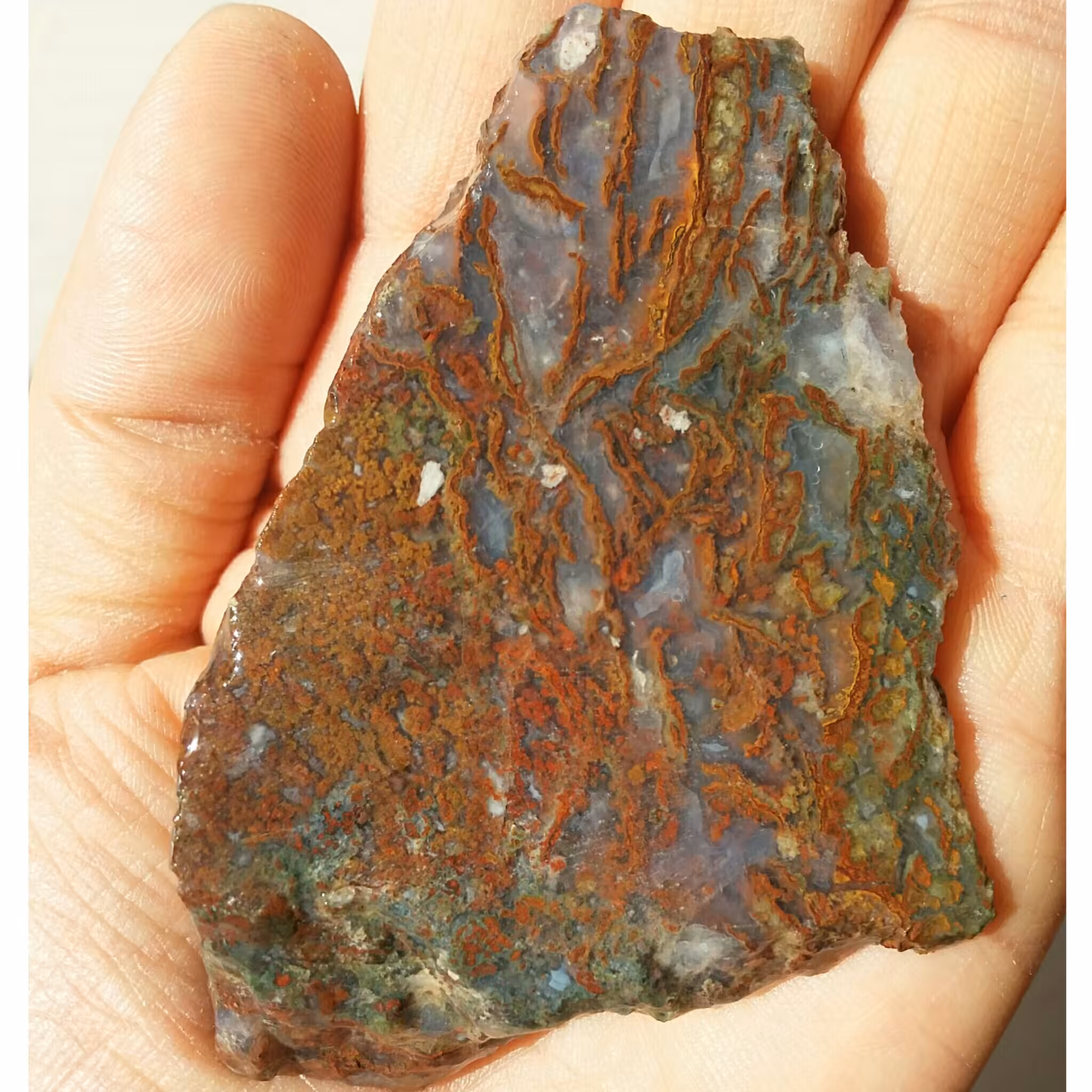 اسلایس سنگ راف منظره 7رنگ کمیاب دیدنی کاملا طبیعی شاهکار خلقت