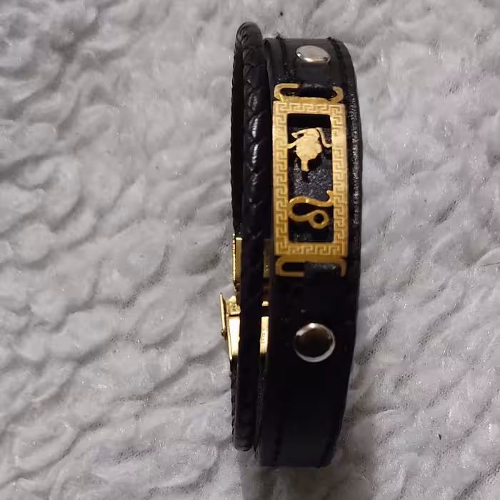 دستبند چرم ماه تولد 12ماه. چرم طبیعی