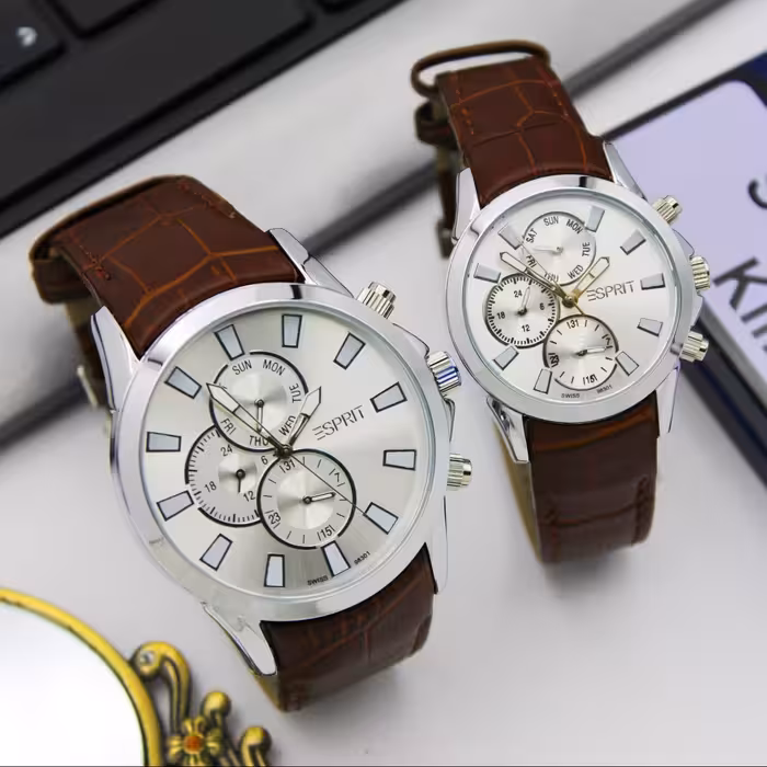 ساعت مچی ست زنانه و مردانه ـ 3 عقربه فعال فول تایم ـ اسپریت مدل98301