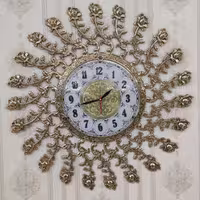 ساعت دیواری برنز مدل گل رز صفحه 28  کد 841 ( ساعت برنجی دیواری )