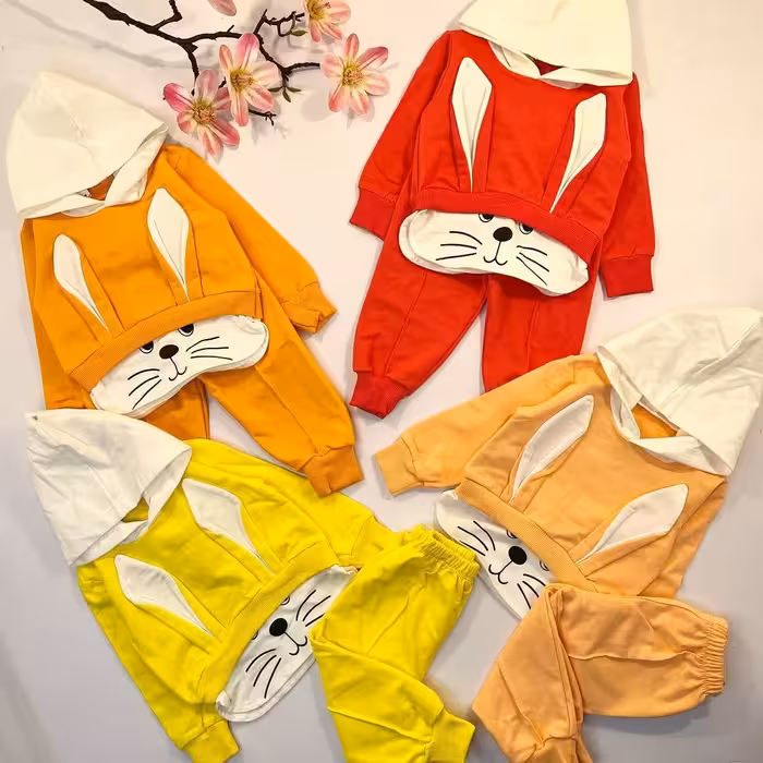 هودی شلوار خرگوش،بچگانه، جنس دورس صددرصد پنبه، کیفیت عالی،مناسب 4 فصل