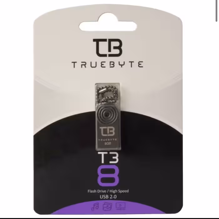 فلش 8گیگ truebyte  مدل T3 گارانتی آی تی مادام العمر
