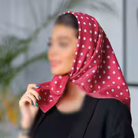 باندانا یا مینی اسکارف نخی طرح خال خالی سرخابی ارسال رایگان 