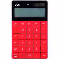 ماشین حساب رومیزی 12 رقم قرمز مدل 1589 دلی DELI
