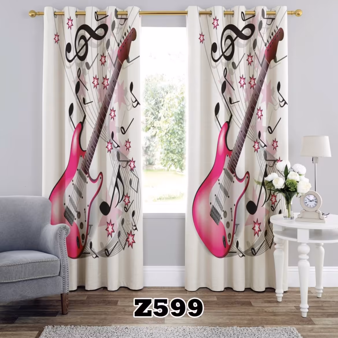 یک عدد پنل پرده اماده طرح موسیقی z599