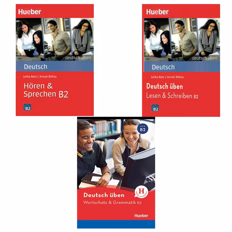 کتاب Deutsch Uben: Horen & Lesen & Wortschatz B2 اثر Anneli Billina انتشارات هدف نوین 3 جلدی