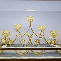 شمعدان پنج شعله مدل رومانسون مخصوص میز تلویزیون و دکوراسیون