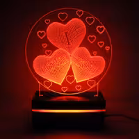 هدیه تولد چراغ خواب طرح قلب و لاو  رنگ قرمز