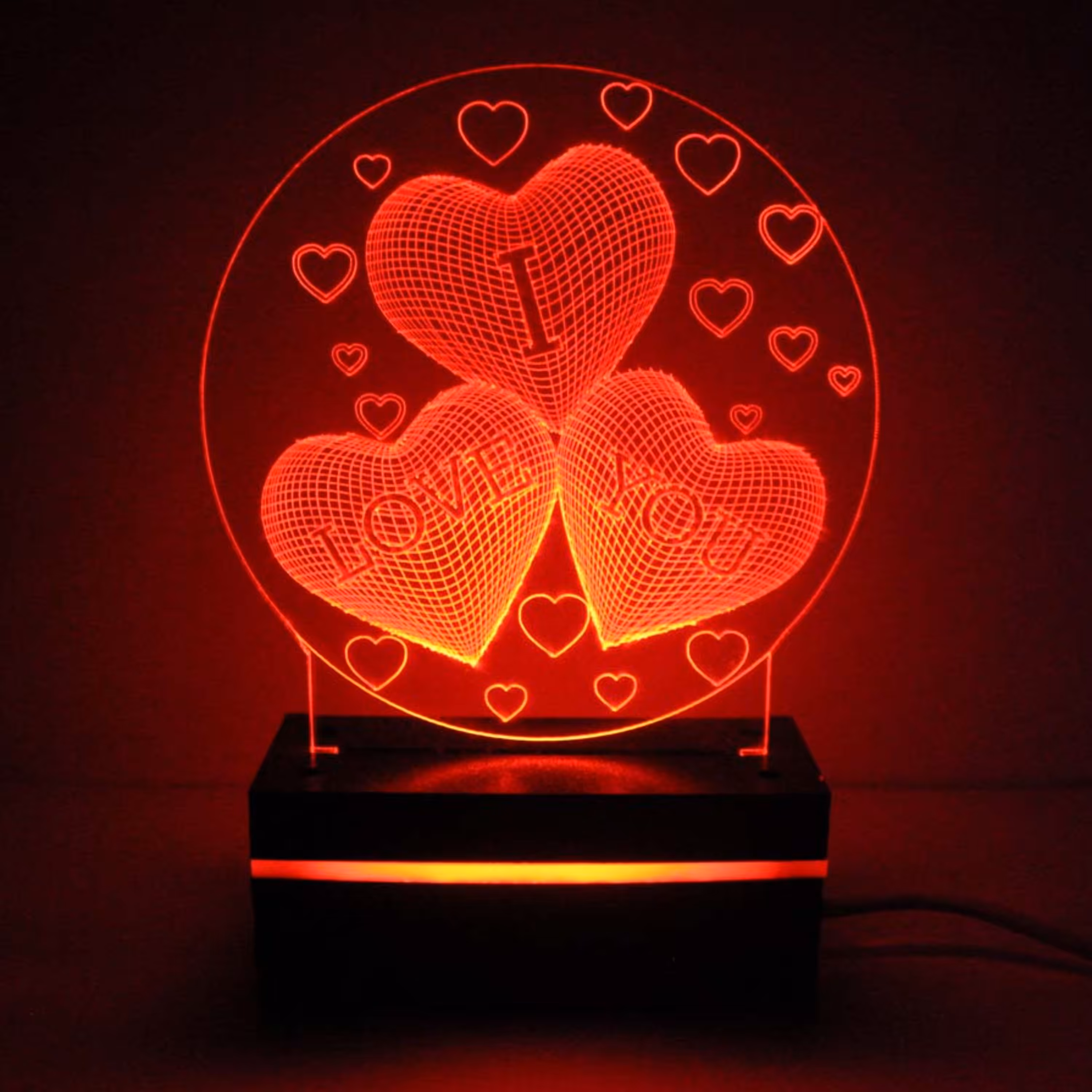 هدیه تولد چراغ خواب طرح قلب و لاو  رنگ قرمز