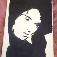 تابلوی چهره کار شده با اکریلیک بیست در سی 