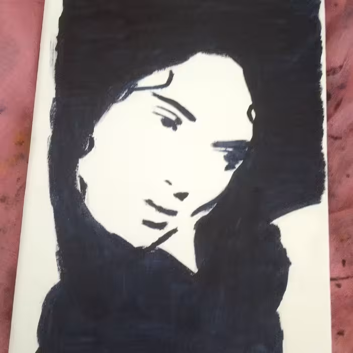 تابلوی چهره کار شده با اکریلیک بیست در سی 