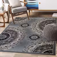 گلیم ماشینی  رنگ نقره ای - طرح عروس- (ارسال پس کرایه)