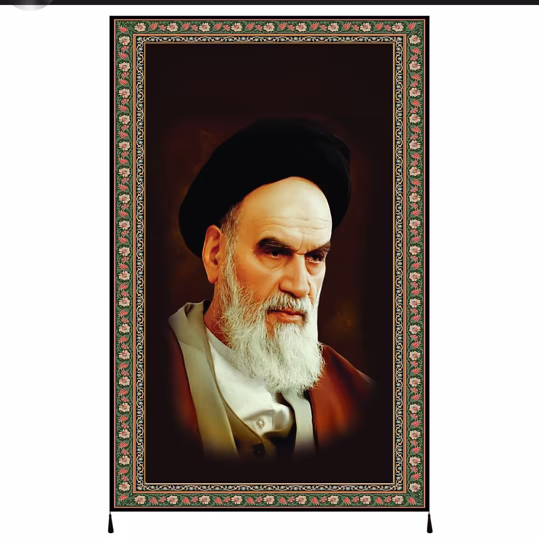 پرچم مخمل طرح امام خمینی و امام خامنه ای بسته 2عددی سایز هرکدام 95در140سانتیمتر
