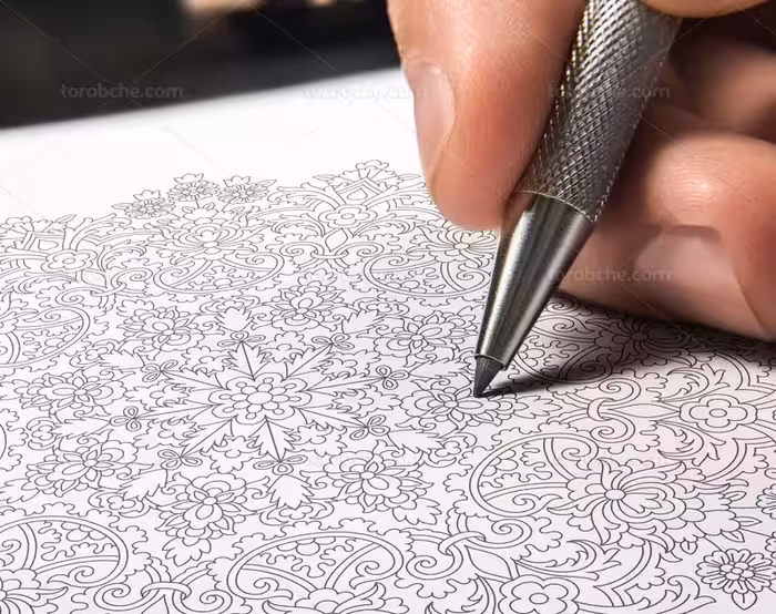 وکتور شمسه گل های ختایی مشکی | گرافیک با طعم تربچه