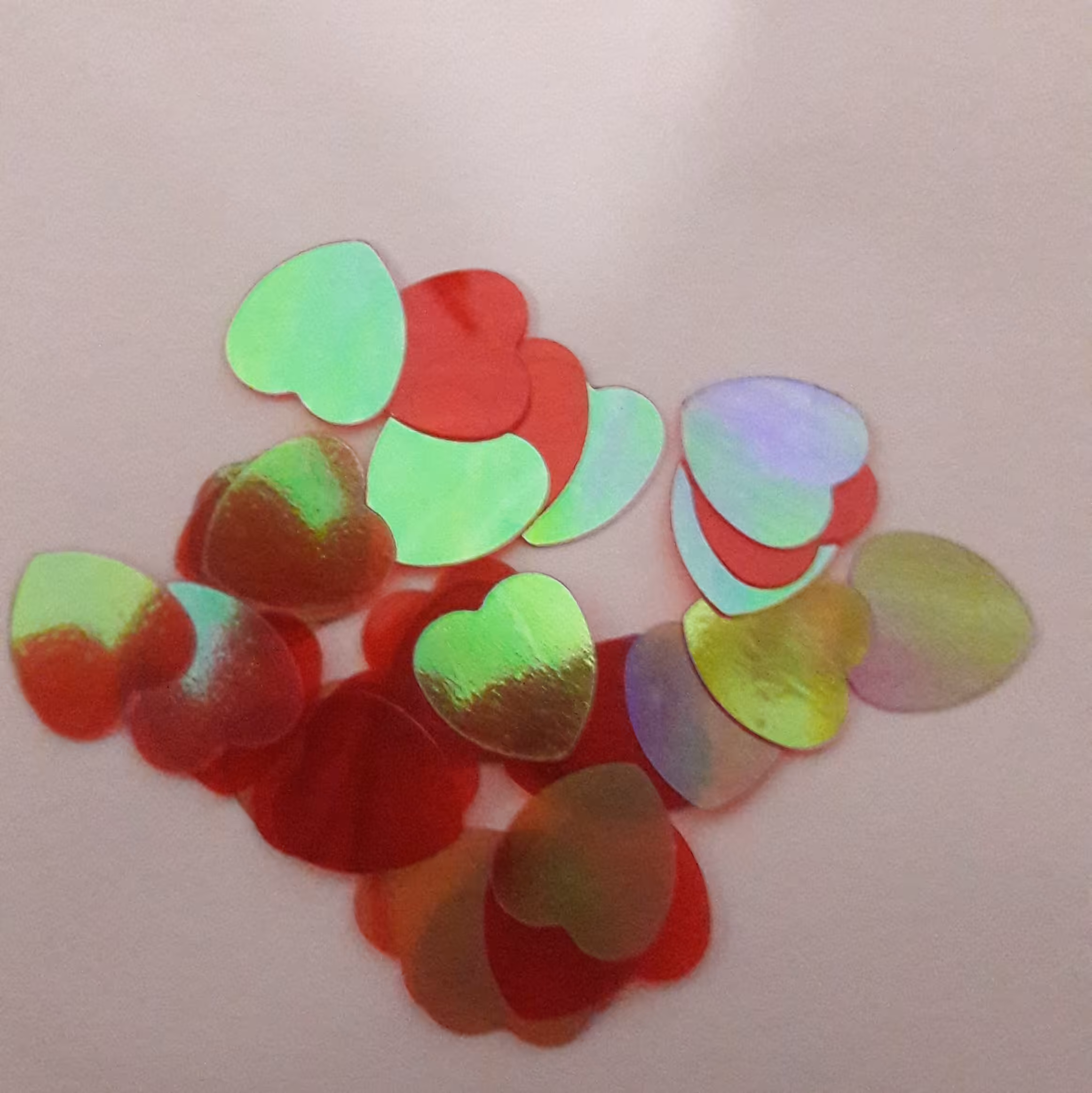 تزیینات قلب بزرگ هفت رنگ  بسته ده گرمی