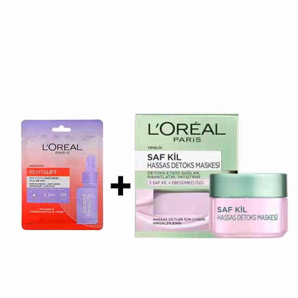 ماسک خاک رس مخصوص پوست های حساس لورال(6ماه تاریخ)  ماسک ورقه ای پرکننده صورت لورال