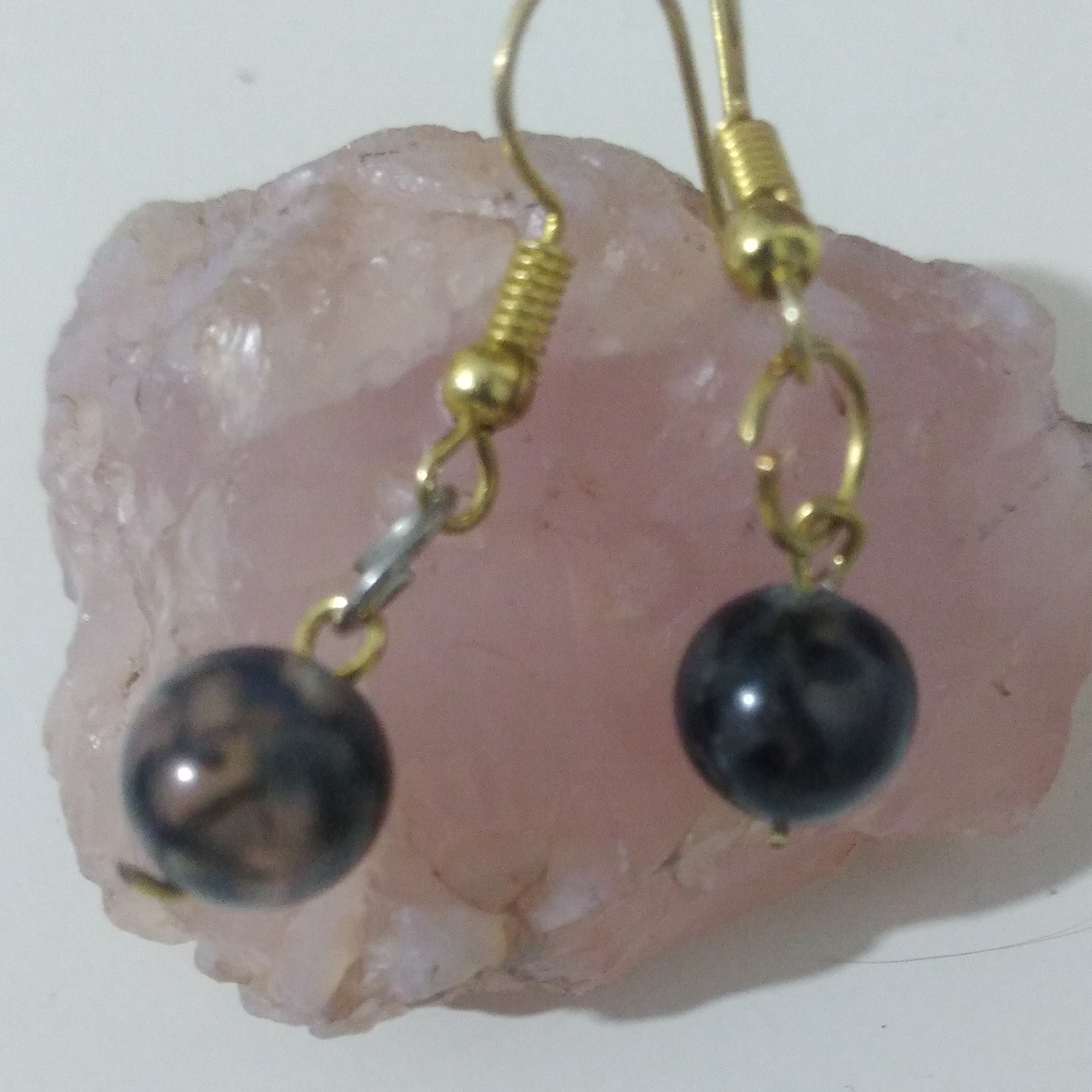 گوشواره عقیق با فلز برنز