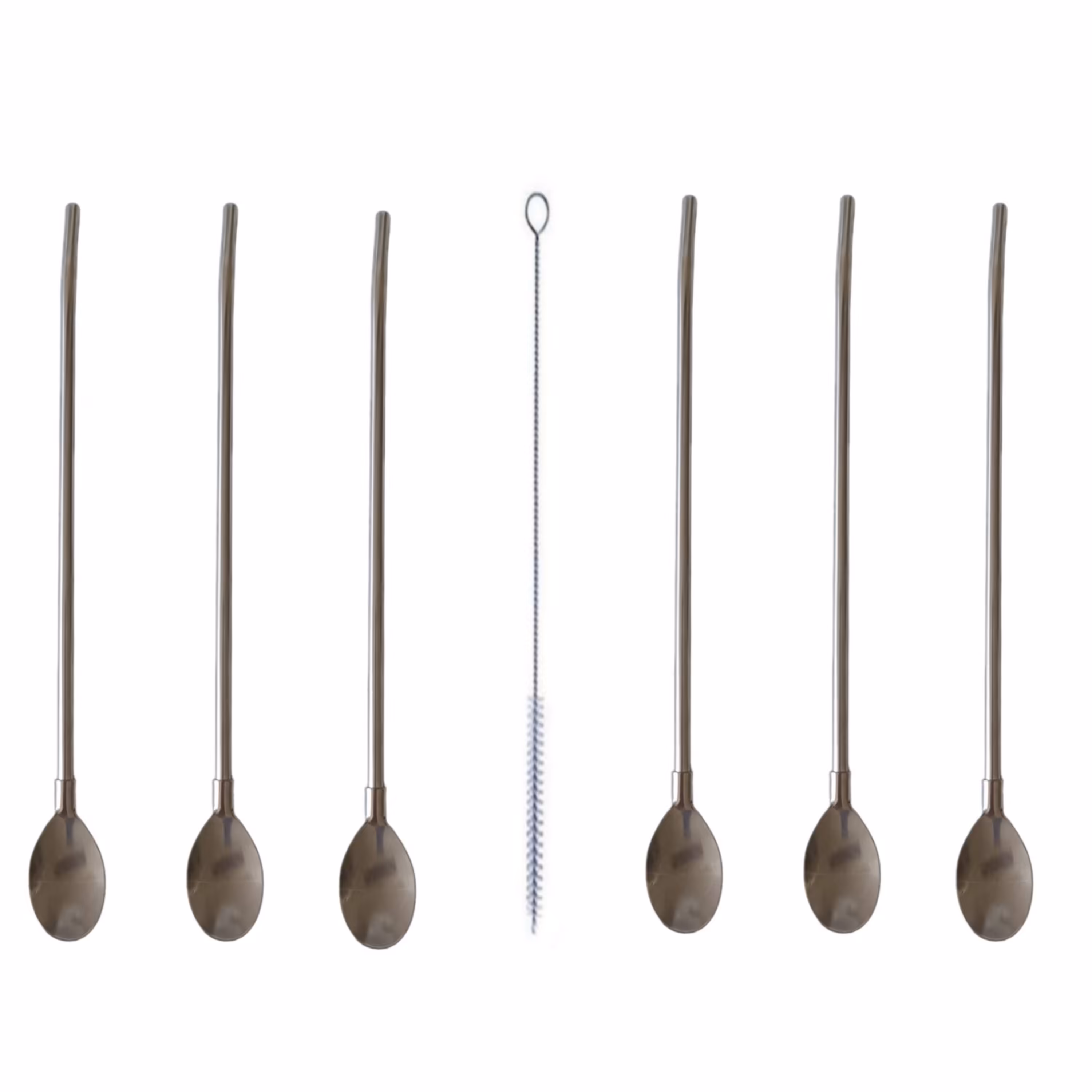 قاشق شربت خوری نی دار کد 1007 به همراه فرچه مجموعه 7 عددی