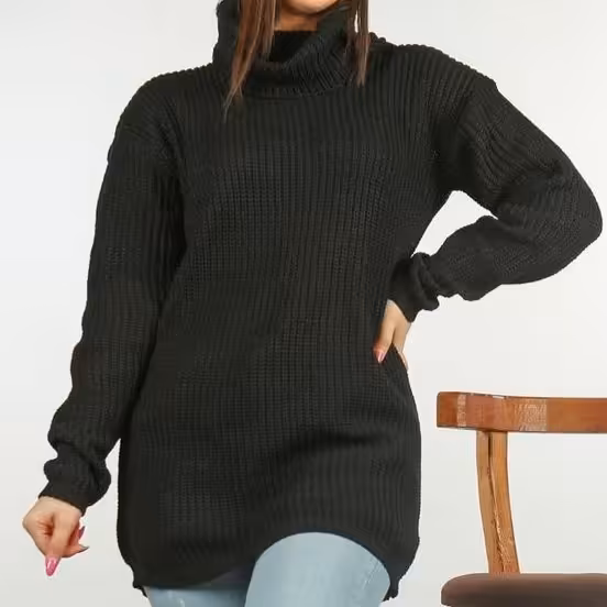 بافت یقه شل مشکی