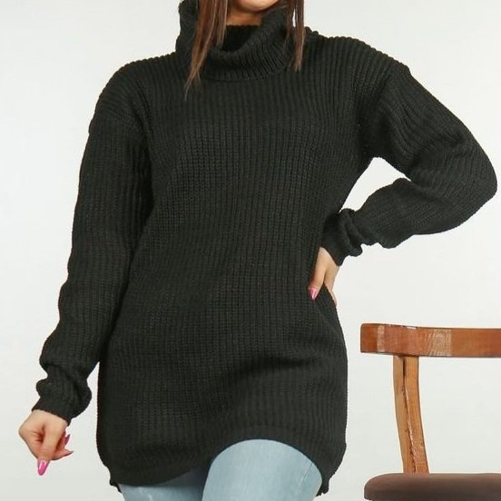 بافت یقه شل مشکی