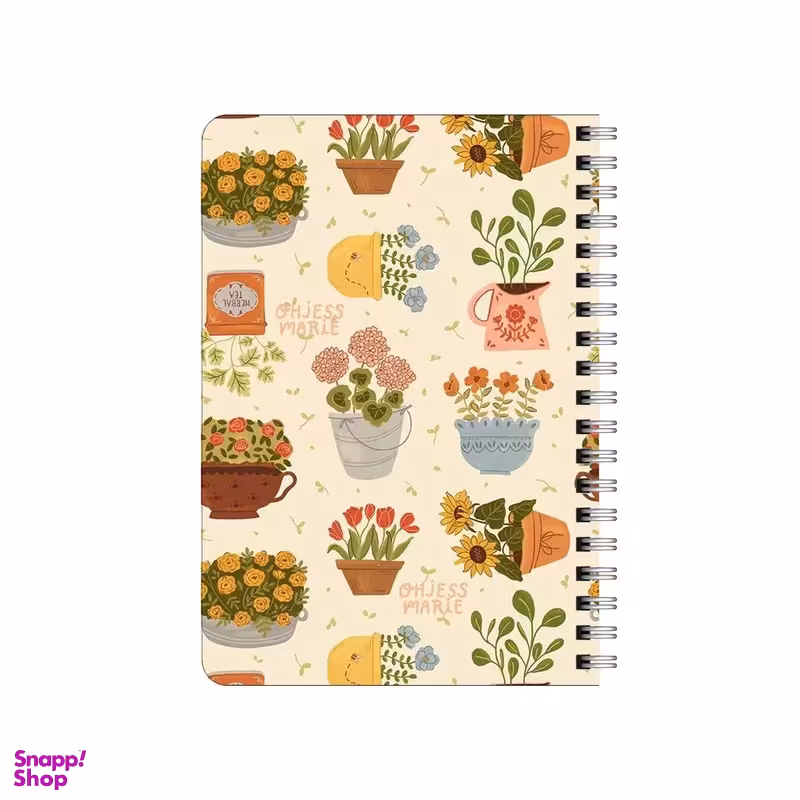 دفترچه یادداشت 80 برگ بامبیلیپ مدل چوبی طرح گلدان گل کد 4551060