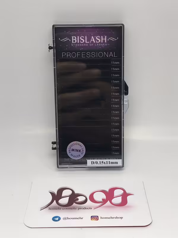 مژه والیوم بیسلش مدل D ضخامت 15 و سایز 11 میلی متر - BISLASH