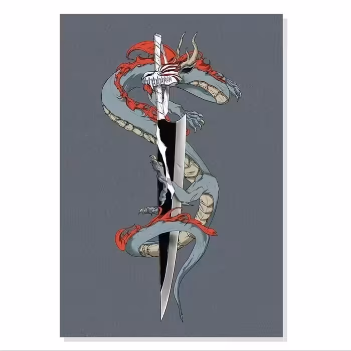 تابلو شاسی طرح انیمه بلیچ شمشیر زانگتسو Bleach Anime Zangetsu مدل M0665
