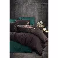 ست ملحفه کاتن باکس مدل Brode Saten Tiana Yesil دو نفره 6 تکه