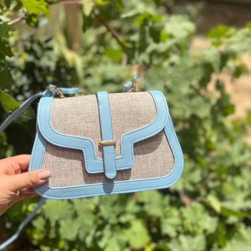 کیف زنانه دوشی آبی رنگ