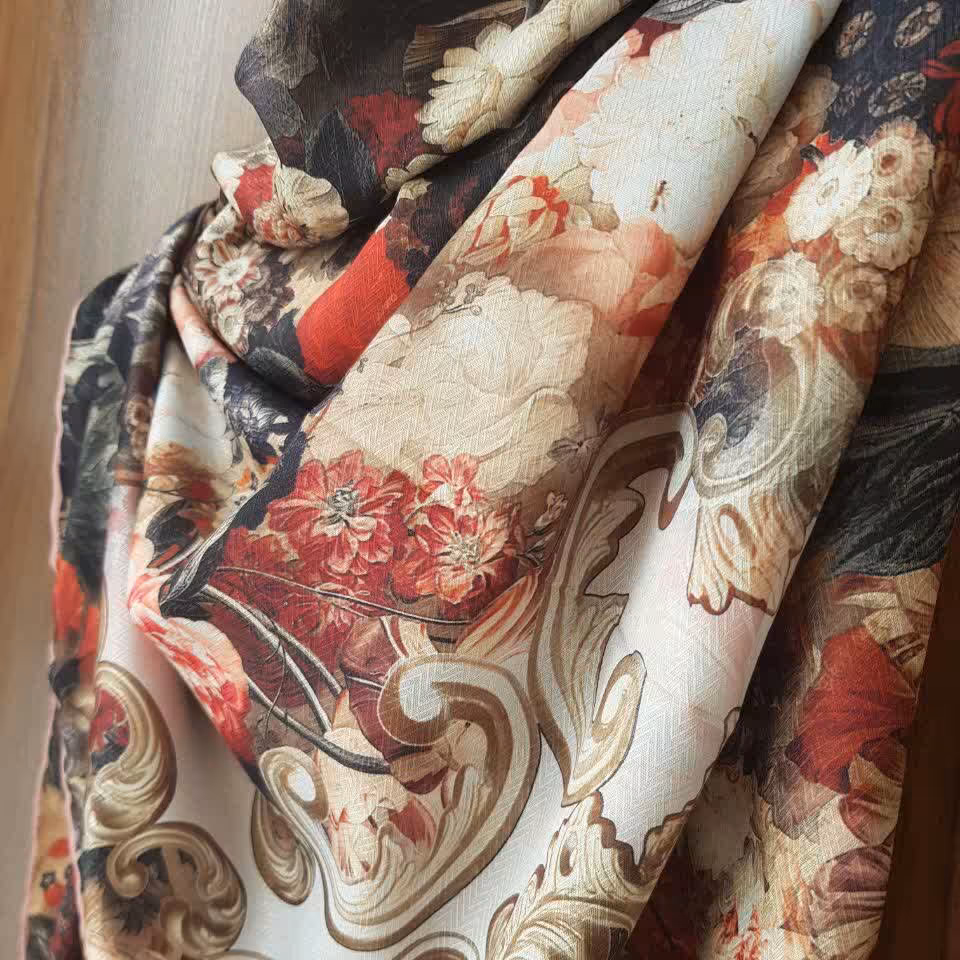 روسری نخ ابریشم گارزا برند معتبر ارکیده