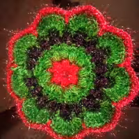 اسکاج کاموا سوزنی طرح گل بافته شده با کاموا سوزنی برای آشپزخانه  شما بادوام بالا