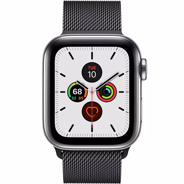 سری 5 استیل سلولار مردانه Stainless Steel Case with Space Black Milanese Loop - Hiapple.ir